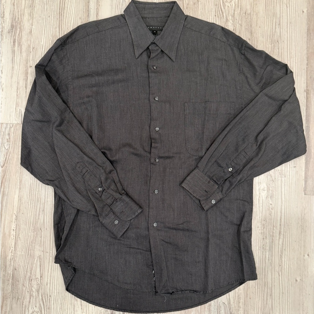 Men's Grey Button-Up Shirt